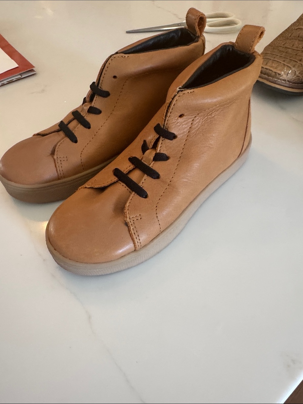 Freshly picked Kids Tan Leather High-Top Sneakers